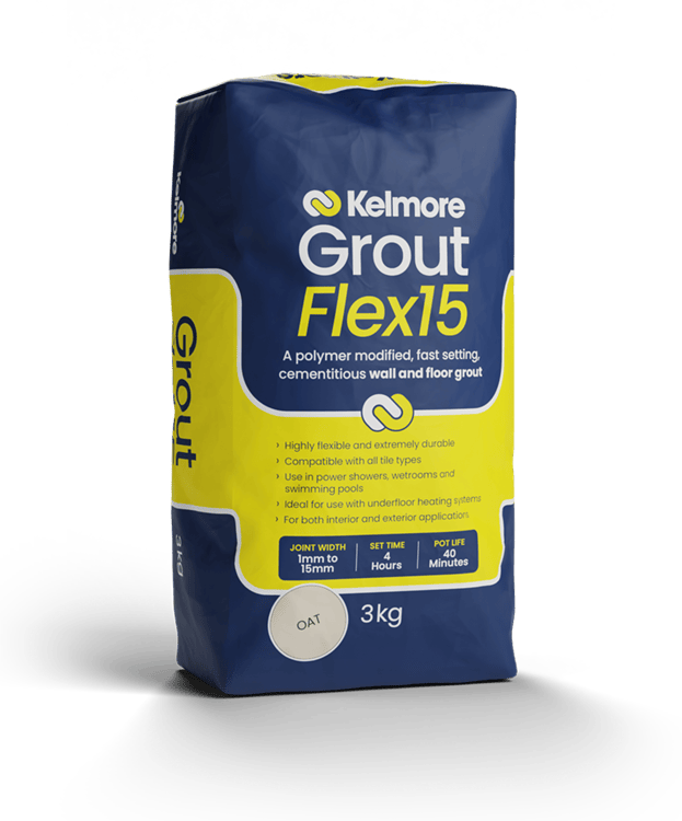 Kelmore Flex15 Oat Grout 3kg - High-quality tile grouting solution