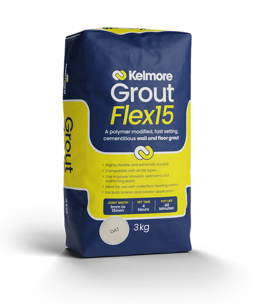 Kelmore Flex15 Oat Grout 3kg - High-quality tile grouting solution