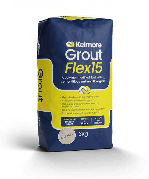 Kelmore Flex15 Caramel Grout 3kg - High-quality tile grouting solution