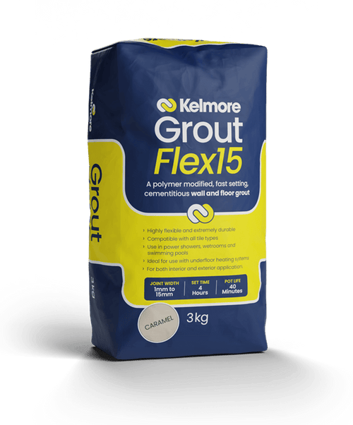 Kelmore Flex15 Caramel Grout 3kg - High-quality tile grouting solution