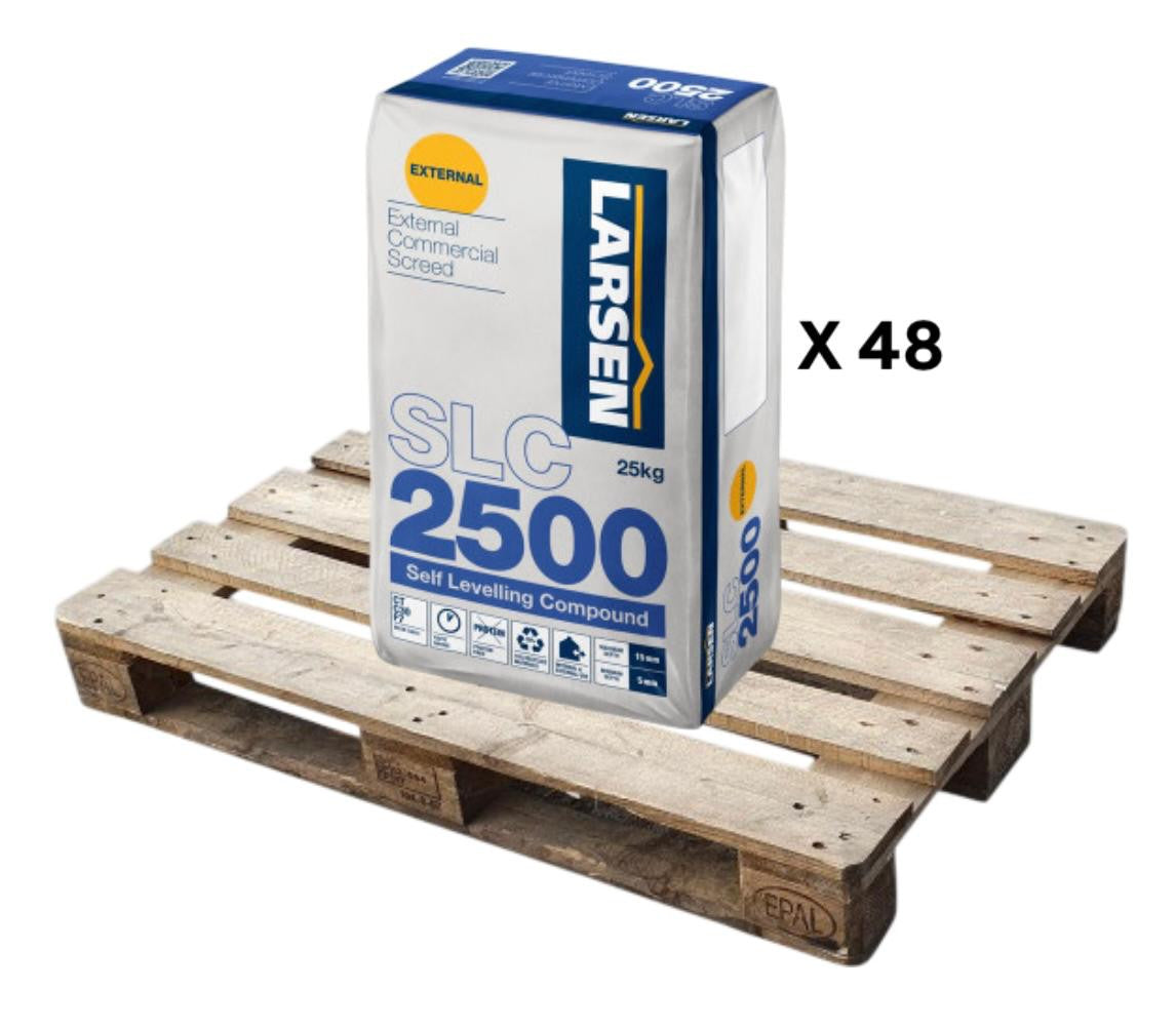 Larsen SLC2500 Professional External Self Levelling Compound Grey 25kg (48 Bag Pallet) - Larsen self-levelling compound