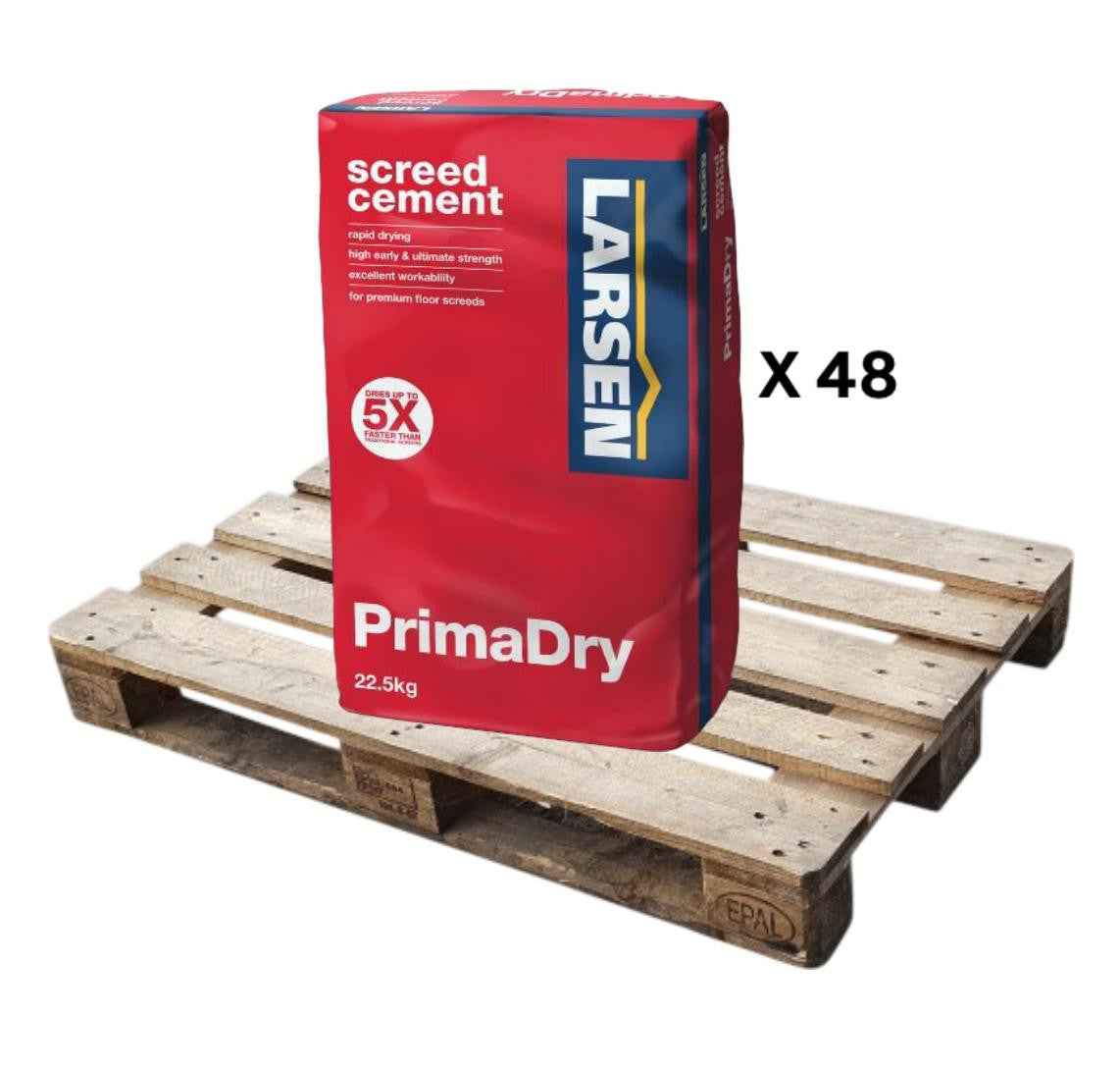 Larsen PrimaDry Cement Screed Grey 22.5kg (48 Bag Pallet) - Larsen self-levelling compound