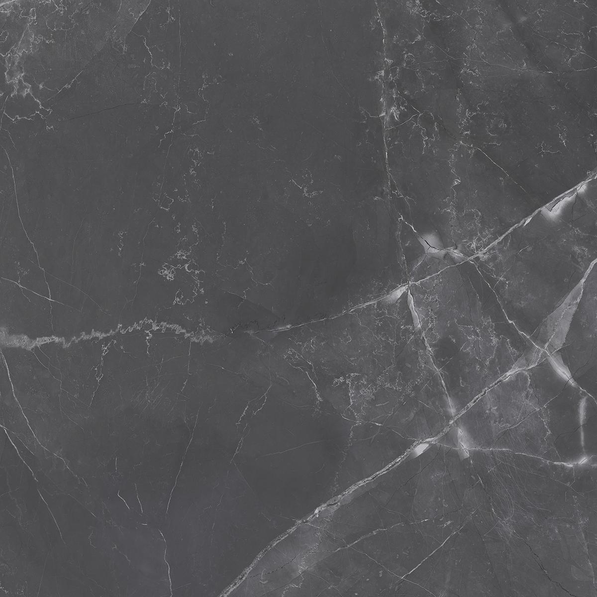 RAK Amani Dark Grey Polished Marble-Effect Porcelain Tile