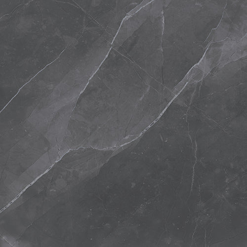 RAK Amani Dark Grey Polished Marble-Effect Porcelain Tile