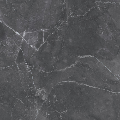 RAK Amani DK Grey IND Polished Marble-Effect Porcelain Tile 120x120cm — Clearance Pallet Deal