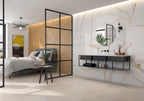 Navona Gold Polished Marble-Effect Porcelain Tile