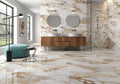 Fresco Beige Polished Marble-Effect Porcelain Tile