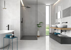 Amalfi White Polished Marble-Effect Porcelain Tile