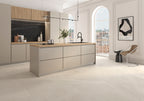 Amalfi Ivory Polished Marble-Effect Porcelain Tile