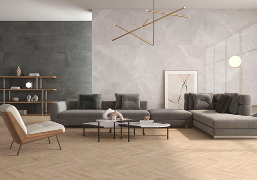 Amalfi Pearl Polished Marble-Effect Porcelain Tile