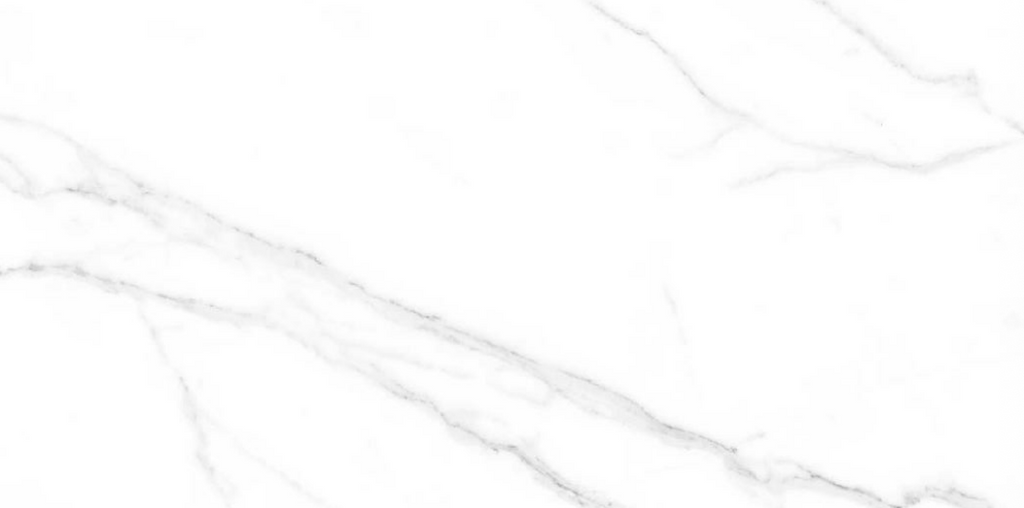 Alpine White marble effect matt porcelain tile 60x120cm with subtle grey veining - tile face