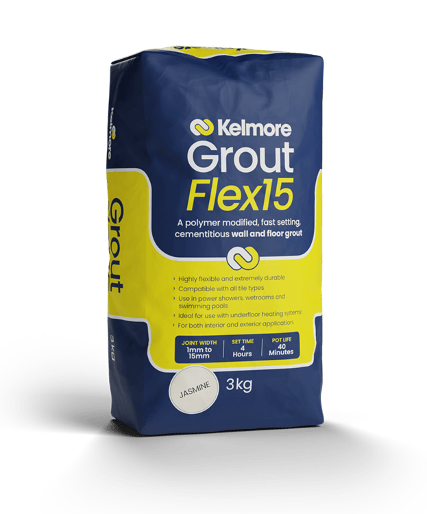 Kelmore Flex15 Jasmine Grout 3kg - High-quality tile grouting solution