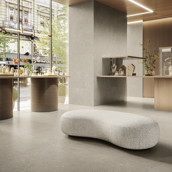 Creative concrete P matt finish porcelain floor tile close-up