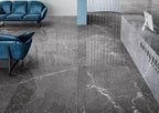 RAK Blu Del Belgio Blue Polished Marble-Effect Porcelain Slab 120x260cm — Clearance Pallet Deal