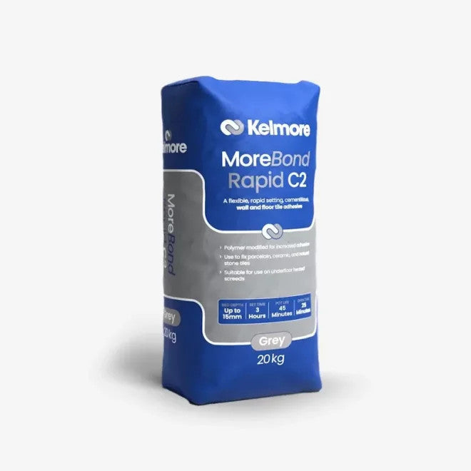 Kelmore MoreBond Rapid C2 Grey Wall & Floor Tile Adhesive 20kg Product Image