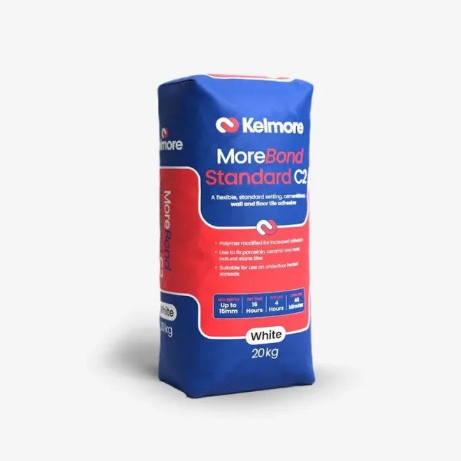Kelmore MoreBond Standard C2 White Wall & Floor Tile Adhesive 20kg Product Image