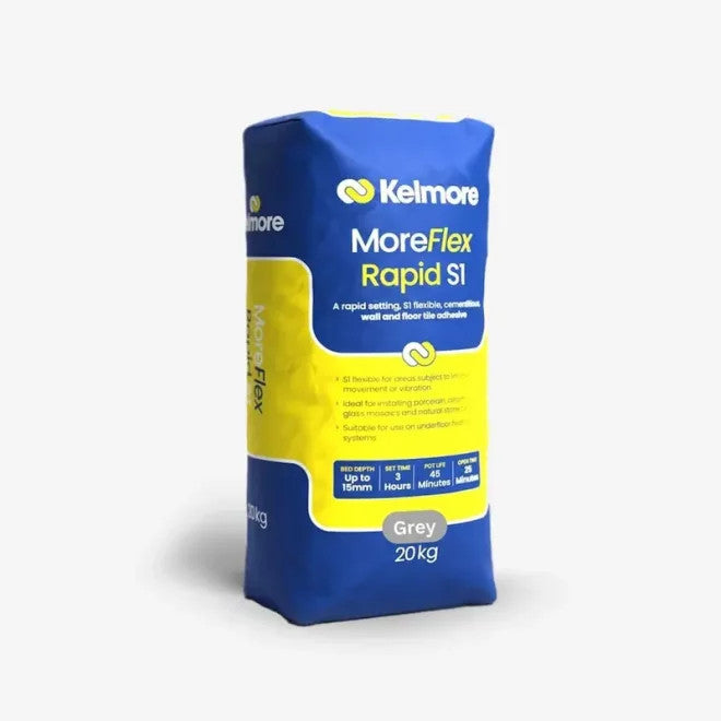 Kelmore MoreFlex Rapid S1 Grey Wall & Floor Tile Adhesive 20kg Product Image