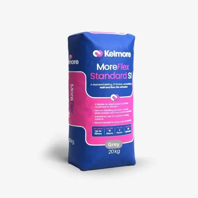 Kelmore MoreFlex Standard S1 Grey Wall & Floor Tile Adhesive 20kg Product Image