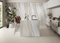 RAK Palissandro Ivory Polished Marble-Effect Porcelain Slab 120x260cm — Clearance Pallet Deal