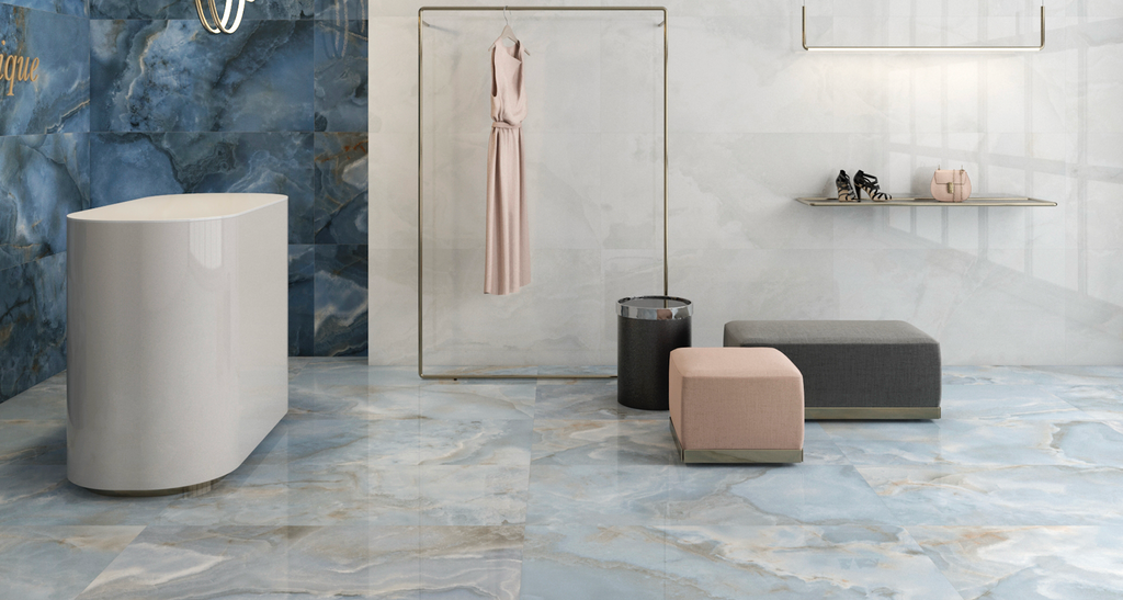 Opal Pearl Super-Polished Onyx-Effect Porcelain Tile
