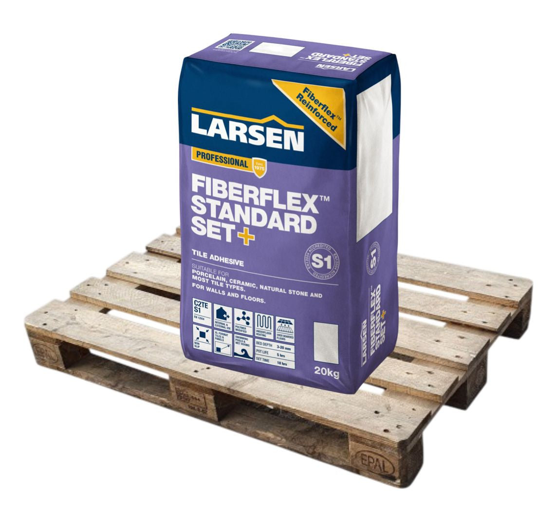 Larsen Professional Fibreflex Standard Set+ C2 S1 Tile Adhesive White 20kg Full Pallet (48 Bags Tail Lift)