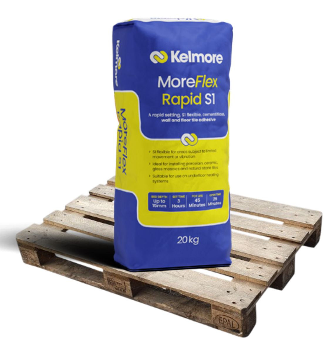 Kelmore MoreFlex Rapid S1 Grey Wall & Floor Tile Adhesive 20kg