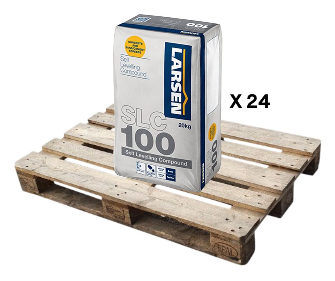 Larsen SLC100 – Concrete & Sand/Cement Screeds 20kg - Larsen self-levelling compound (Half pallet - 24 bags)