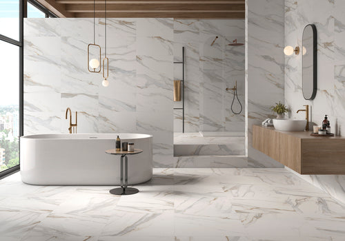 Adalia Gold Matt Marble-Effect Porcelain Tile