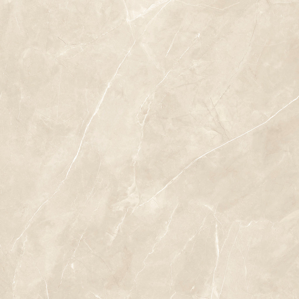Amalfi Ivory Polished Marble-Effect Porcelain Tile