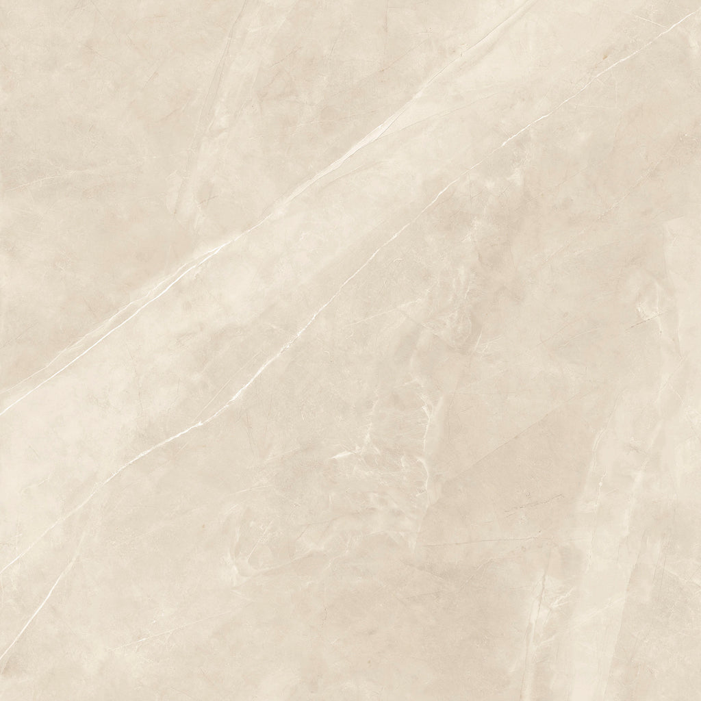 Amalfi Ivory Polished Marble-Effect Porcelain Tile