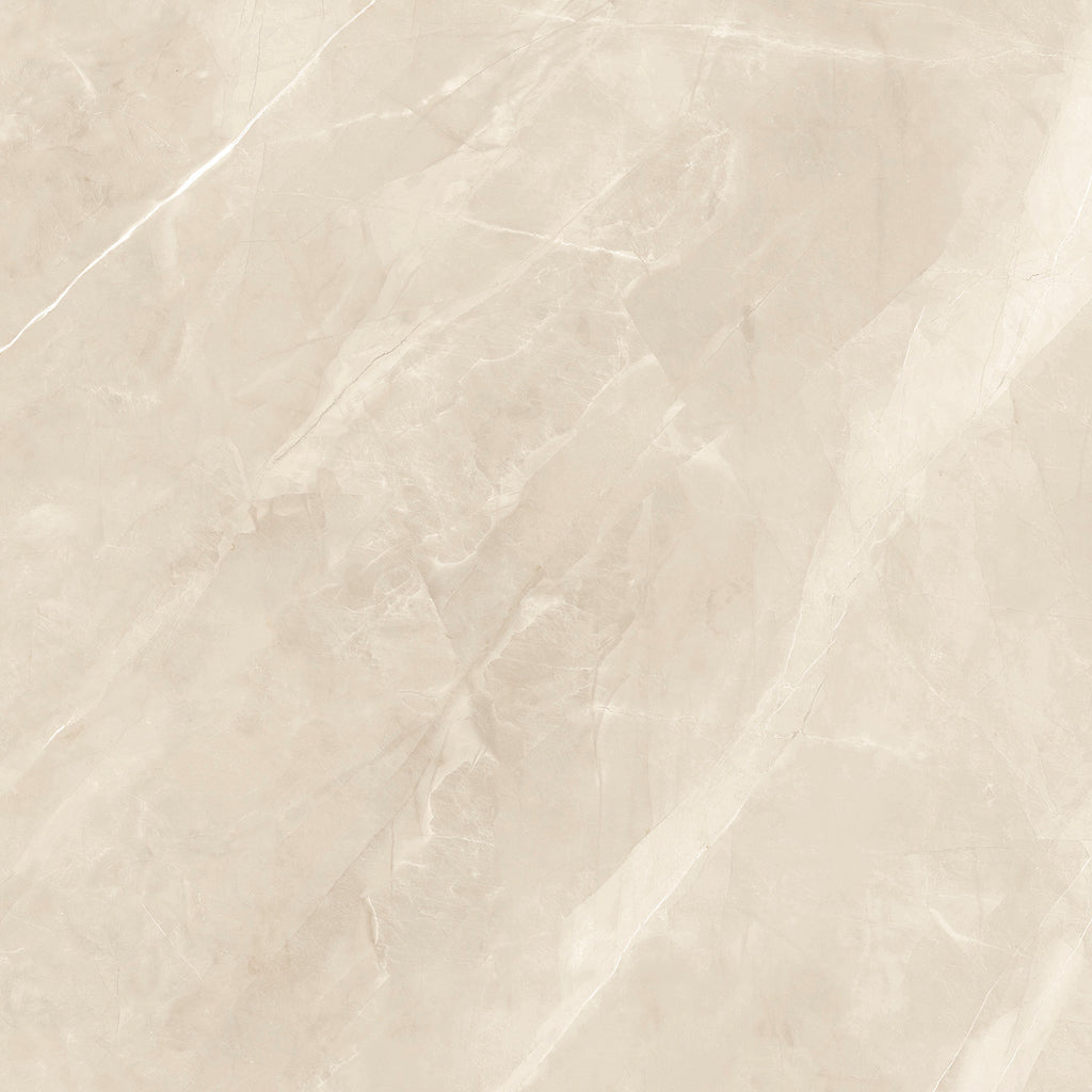 Amalfi Ivory Polished Marble-Effect Porcelain Tile