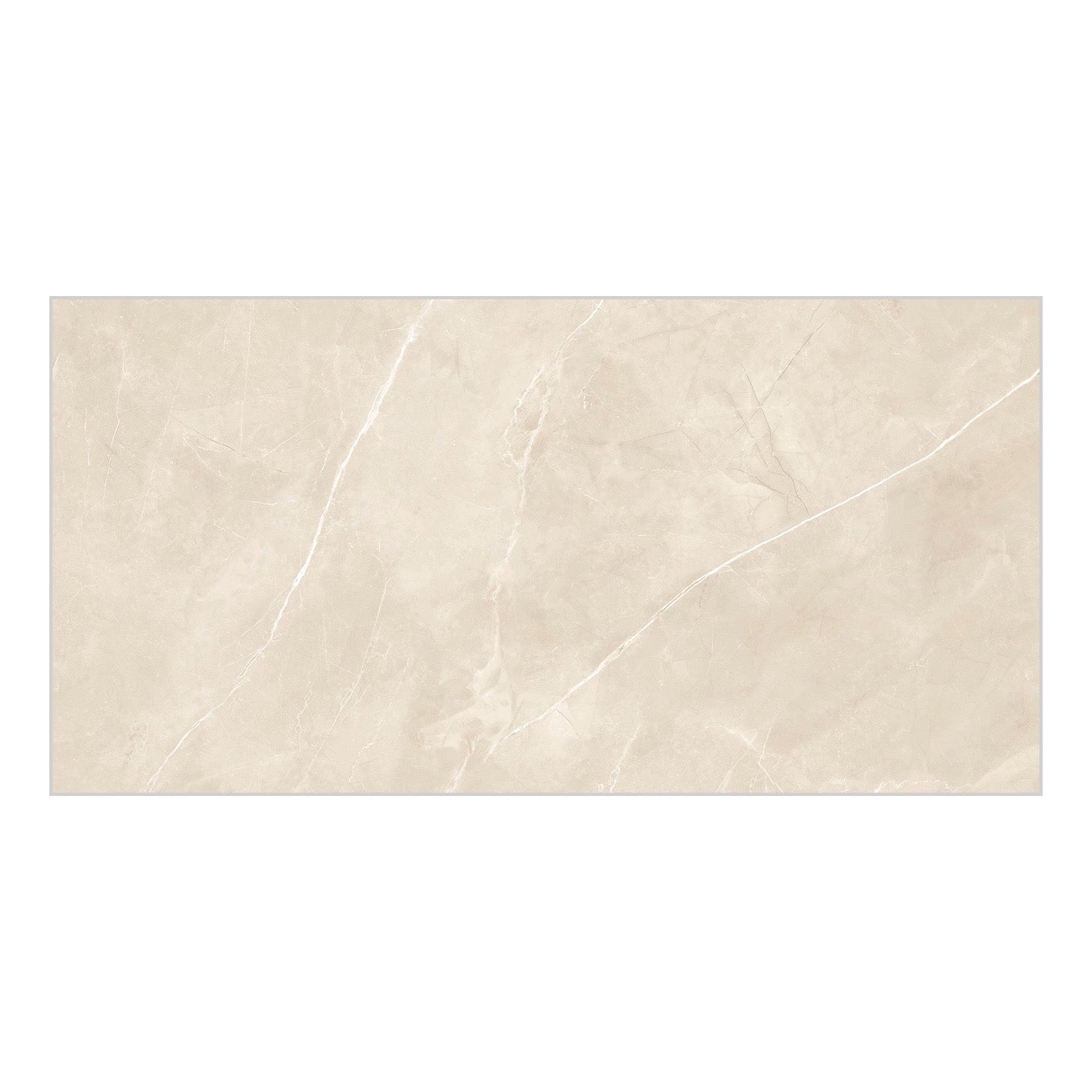 Amalfi Ivory Polished Marble-Effect Porcelain Tile — tile face
