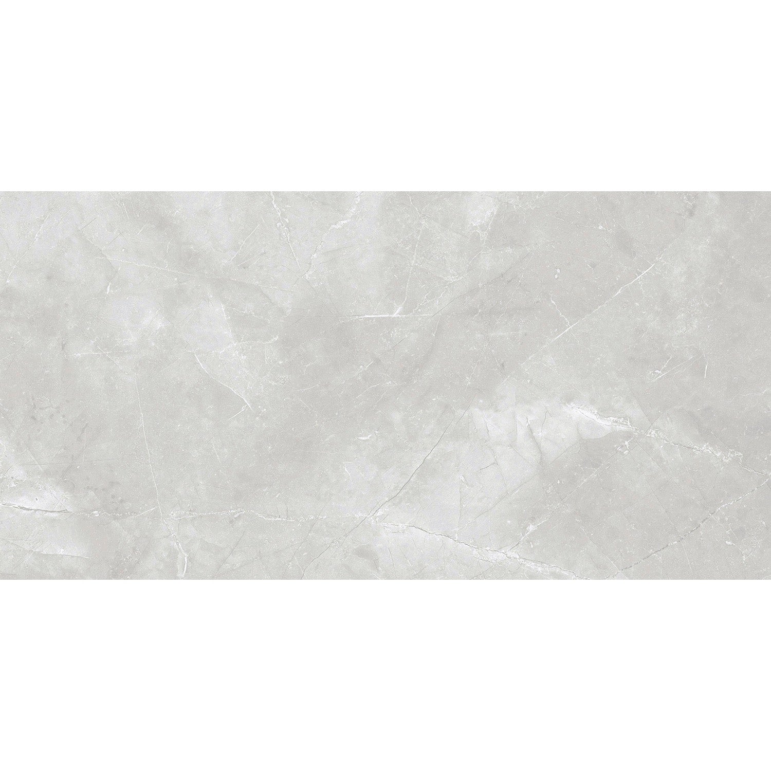 Close-up of Amalfi Pearl polished marble-effect porcelain tile surface