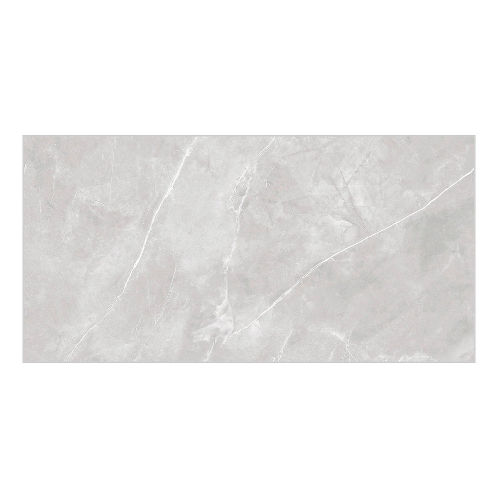 Amalfi Pearl Polished Marble-Effect Porcelain Tile — tile face