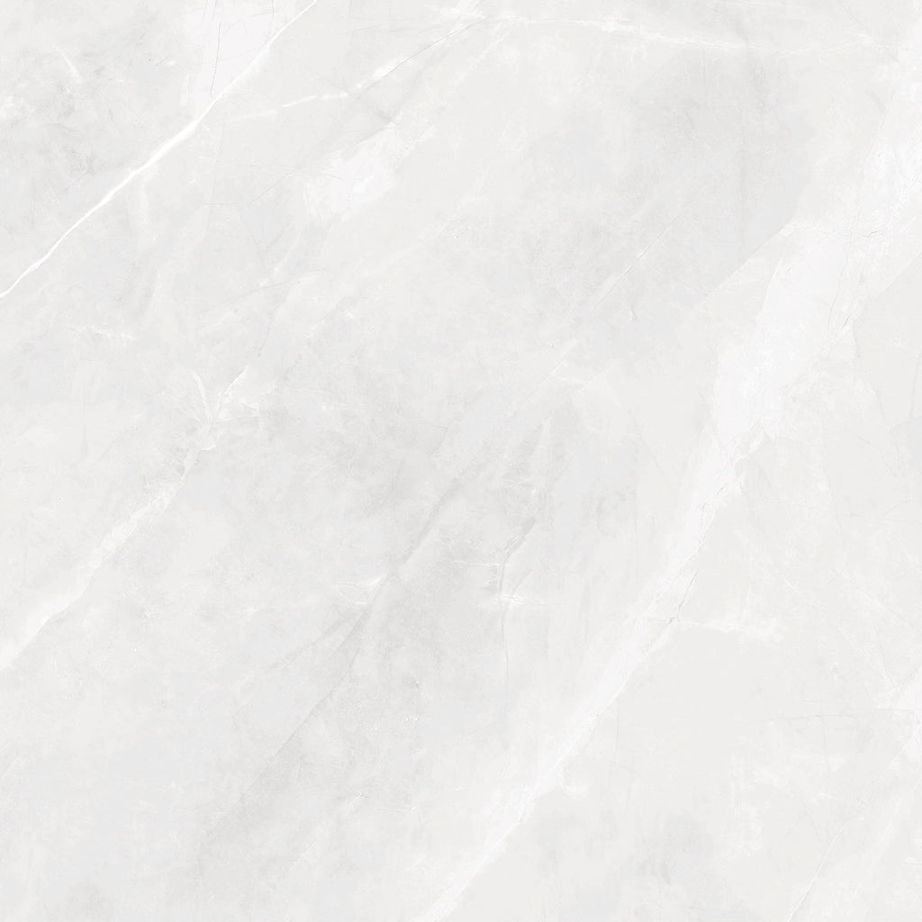 Amalfi White Polished Marble-Effect Porcelain Tile