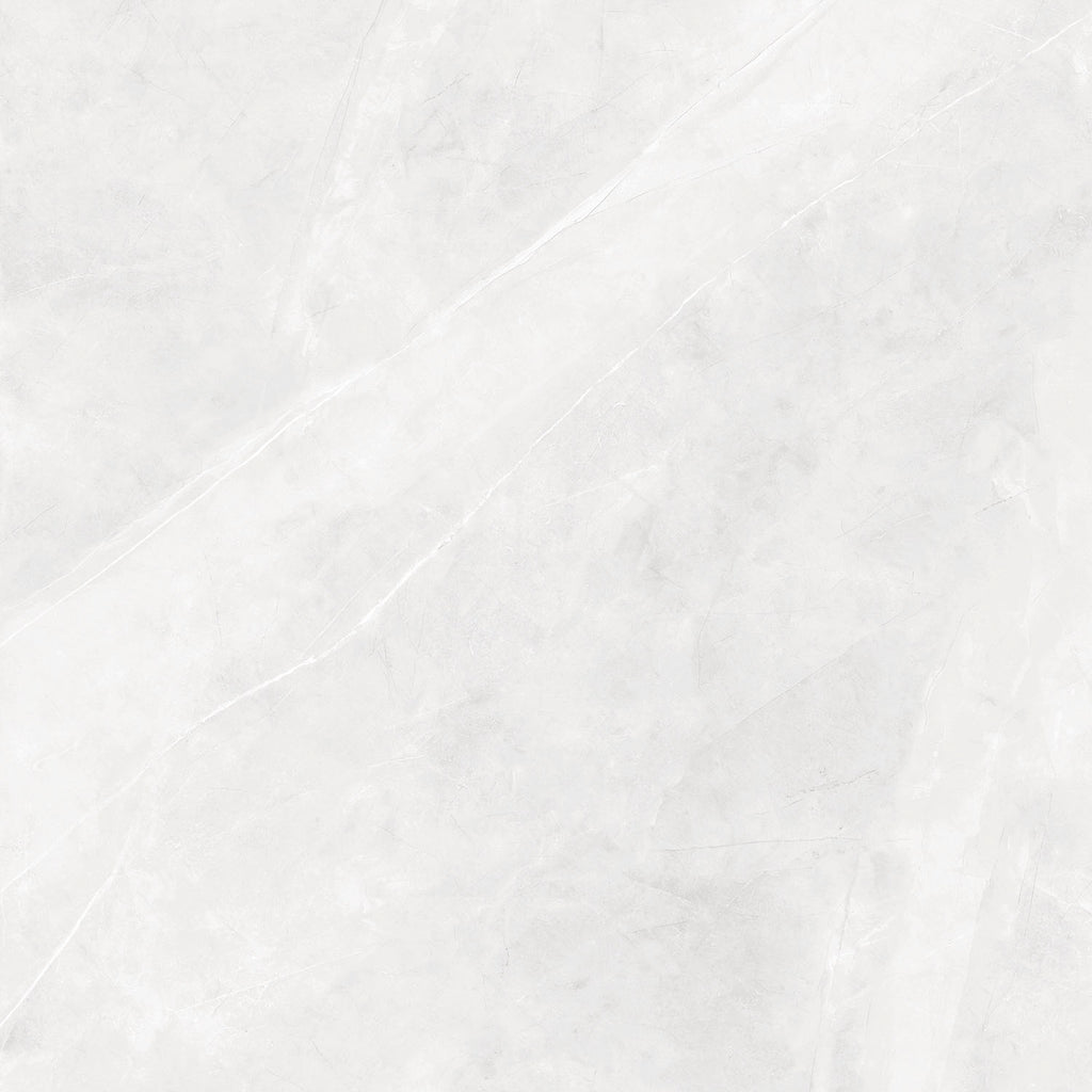 Amalfi White Polished Marble-Effect Porcelain Tile
