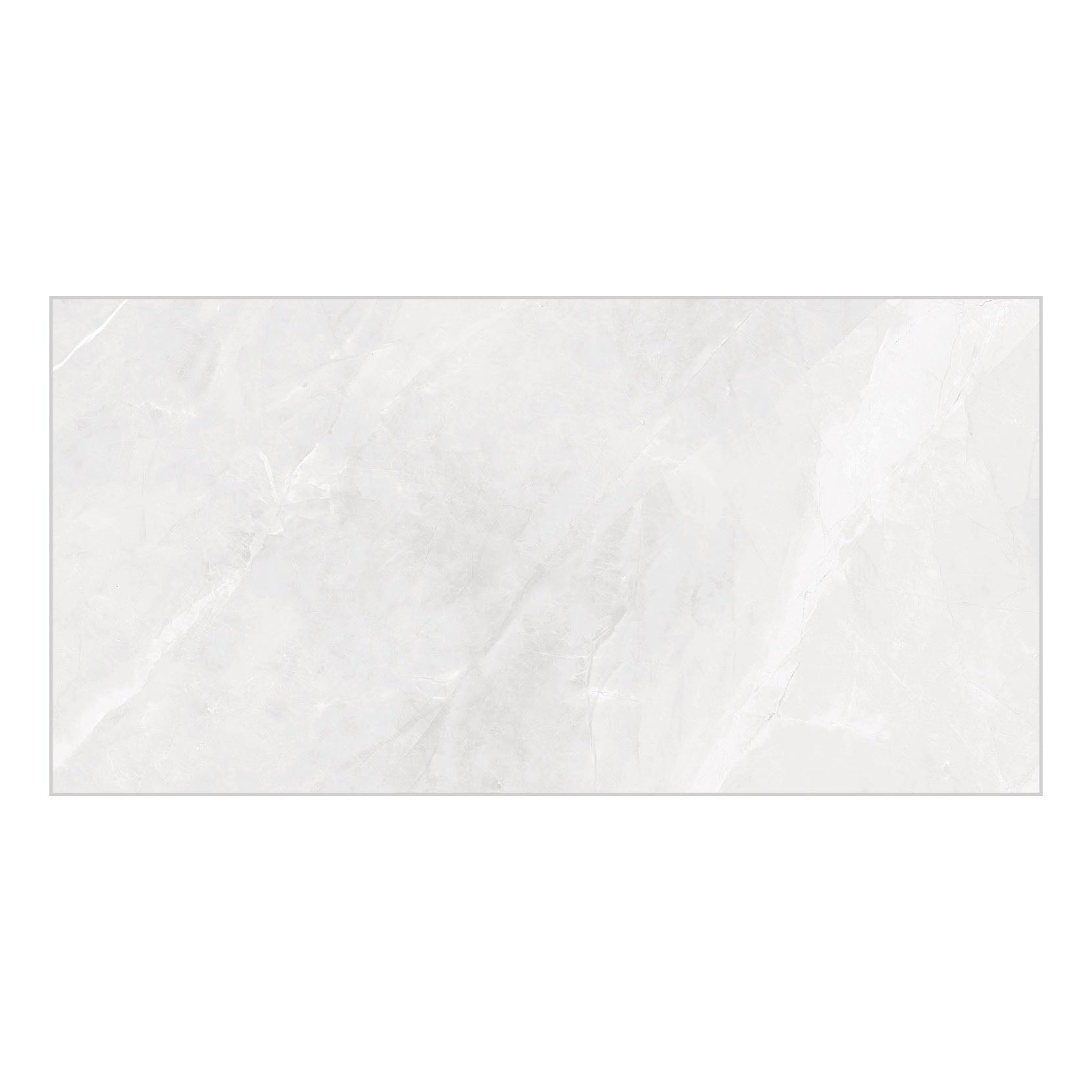 Amalfi White Polished Marble-Effect Porcelain Tile — tile face