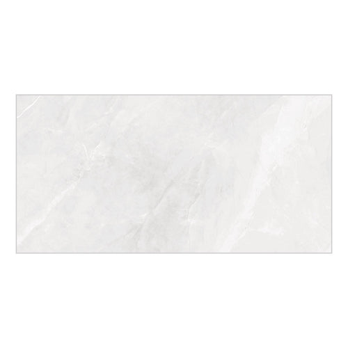 Amalfi White Polished Marble-Effect Porcelain Tile — tile face