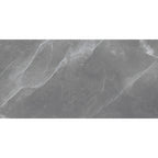 Amani Light Grey Polished Marble-Effect Porcelain Tile — tile detail