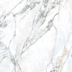 Arabesque White Polished Marble-Effect Porcelain Tile
