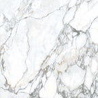 Arabesque White Polished Marble-Effect Porcelain Tile
