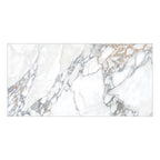 Arabesque White Polished Marble-Effect Porcelain Tile — tile face