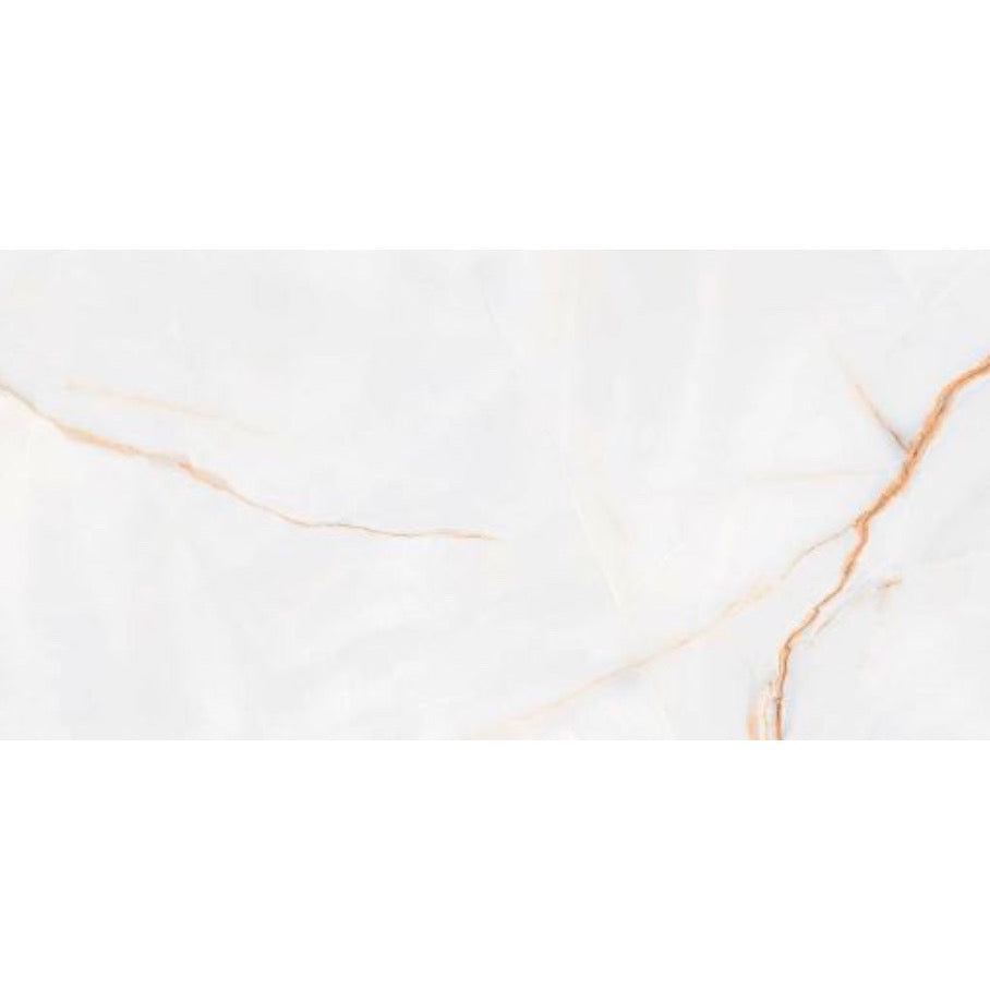Aurora copper Onyx Gloss Porcelain Tile 60x120cm luxury white tile with copper veins - tile face