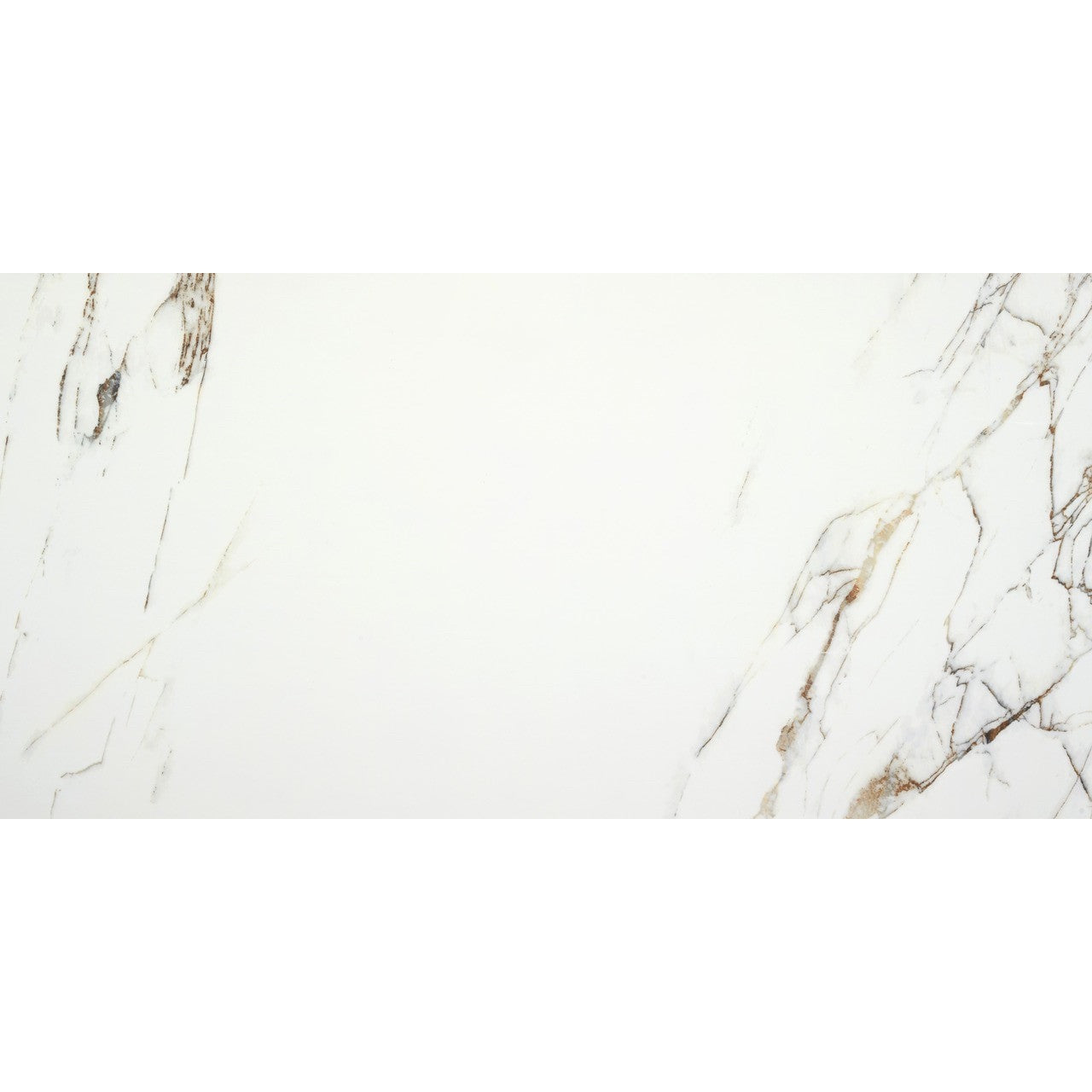 Close-up of the Ayora White Polished tile surface showing detailed marble-like veining across a white background.