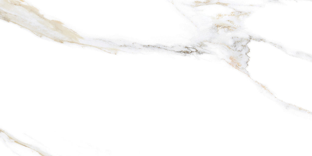 Borealis Gold Super-Polished Marble-Effect Porcelain Tile