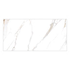 Borealis Gold Super-Polished Marble-Effect Porcelain Tile — tile face