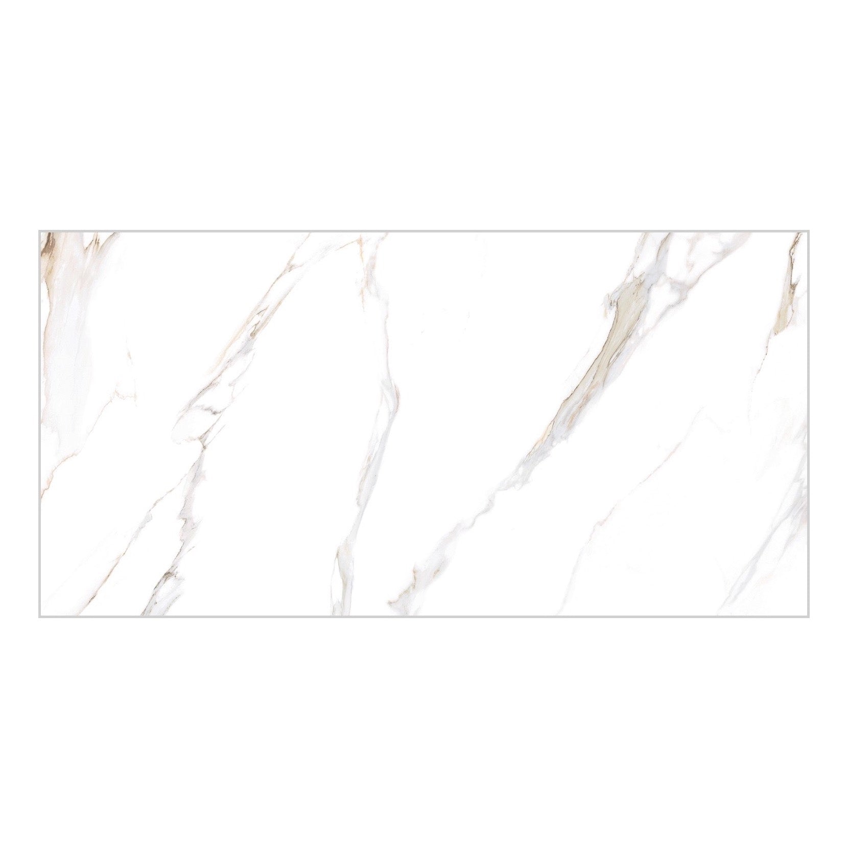Borealis Gold Super-Polished Marble-Effect Porcelain Tile — tile face