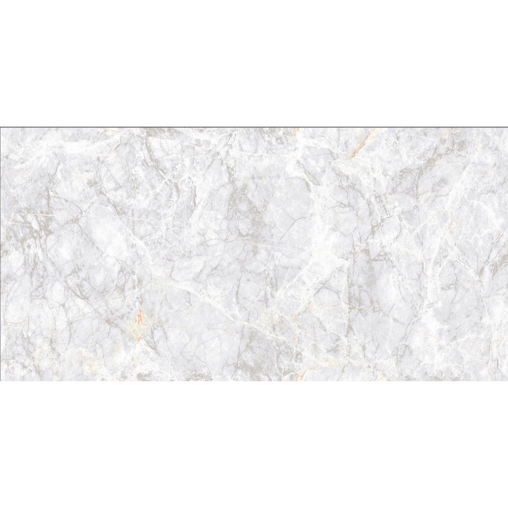 Close-up of individual tile pattern in the Celeste Grey range with high-gloss finish and elegant marble texture.