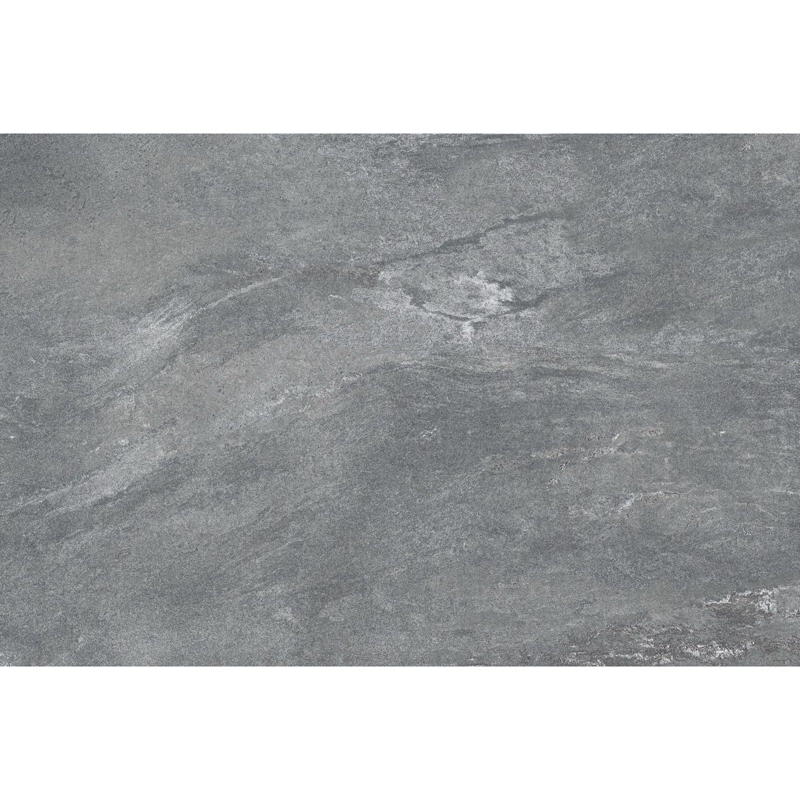 Close-up of Cloudstone mid grey stone effect porcelain paving surface texture 900x600mm