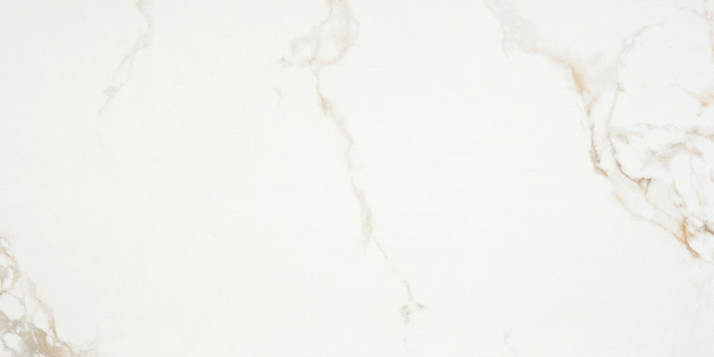 Close-up of Como White porcelain tile with satin finish and light marble-style texture.